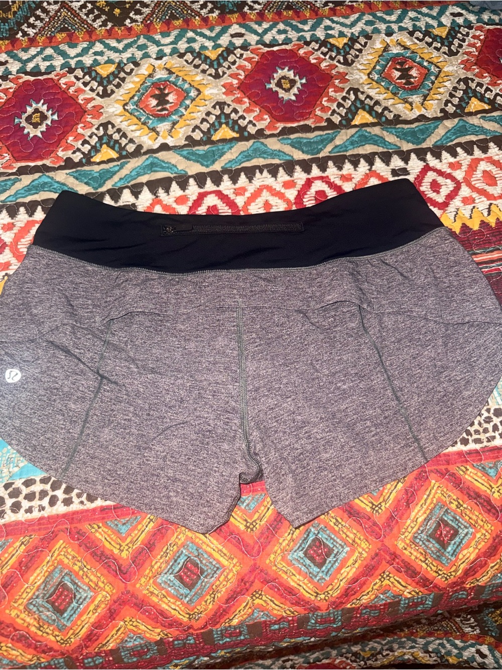 lululemon athletica Speed Up’s Gray Active Shorts with Black Waistband 6